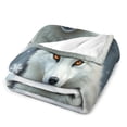 thumbnail image 3 of NIANHE Fox in the Snow blanket, printed design, winter sofa dormitory home decoration, must-have travel product. Size is 50x60 inches., 3 of 9