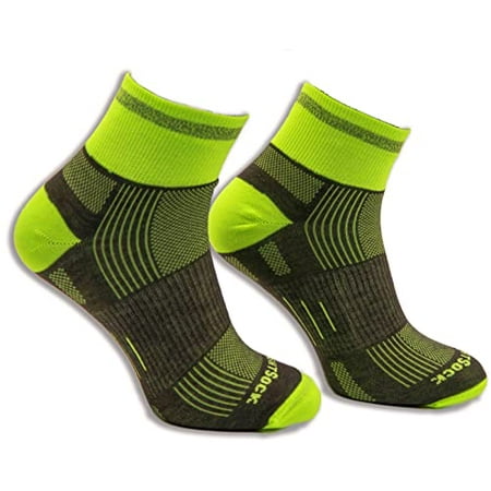

Wrightsock Unisex ECO Run Reflective Mini Crew Socks Grey/Yellow - size S - 395-1501