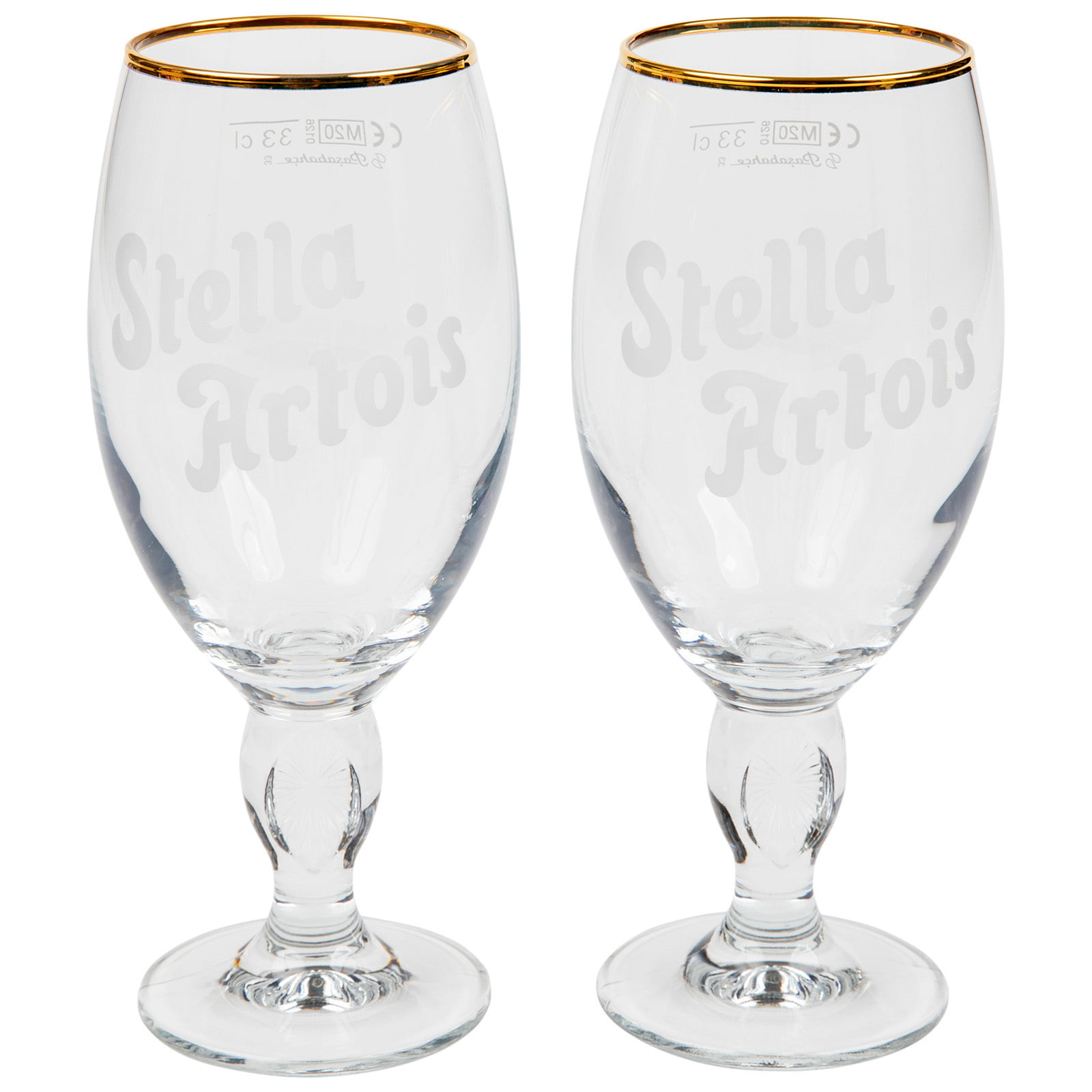 Stella Artois Glass Belgium Beer 33 cl Glass Chalice New & F/S Set of Two 2 