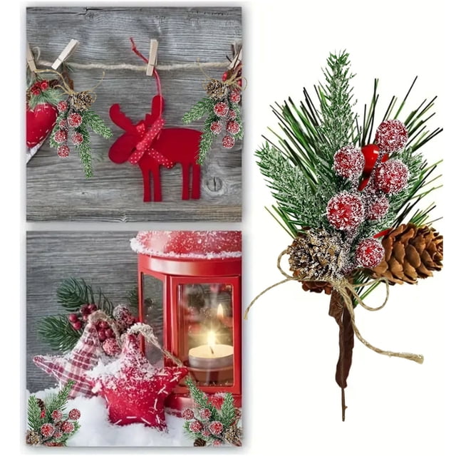 ¡Compra Ahora y Ahorra!, Ramo decorativo navideño DIY Corona Árbol de Navidad combinado con escaparate de festival Escena de bar Simulación Piña Accesorios Akmoler