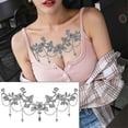 thumbnail image 4 of 6 hojas de tatuaje negro debajo del pecho para mujeres, pegatinas de tatuaje temporal con diseños de flores, luna y lazo en la cintura del pecho, 4 of 5