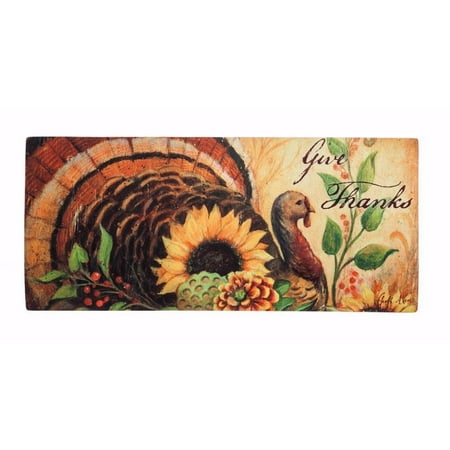 Evergreen Woodland Turkey Decorative Mat Insert, 10 x 22 inches ...