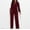 Wine, variant on WXLWZYWL Women's Formal Plus Size Elegant Jumpsuit Dressy - Long Chiffon Sleeves, Wide-Leg Design, Perfect for Evening & Office Wear Jumpsuits V Neck Long Sleeve Pants Romper