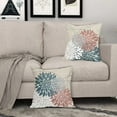 thumbnail image 3 of Blue Pink Pillow Covers 18x18 Flower White Gray Elegant Colored Throw Pillows Farmhouse Outdoor Decor for Home Living Room Sofa Bed Modern Floral Linen Square Cushion Case, Set of 2, 3 of 7