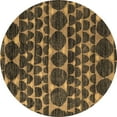 thumbnail image 1 of Ahgly Company Indoor Round Abstract Brown Modern Area Rugs, 4' Round, 1 of 4