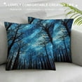 thumbnail image 3 of COMIO  Throw Pillow Covers Trees at Night Facing The Starry Night Sky,Decorative Accent Pillow Cases for Couch Bed and Living Room, 3 of 5