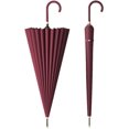 thumbnail image 1 of Large Stick Umbrella With Leather Hook Handle 45 Inch - Automatic Open Classic Golf Umbrellas Windproof 24 Ribs - Curved Handle Business Umbrella Cane for Gentlemen red, 1 of 7
