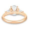 thumbnail image 5 of ESTE ORIGIN 2.00Ct Lab-Grown Oval Diamond Trilogy Engagement Ring – IGI Certified, Pear Side Stones, Cathedral Three-Stone Ring in 14K Rose Gold for Women, 5 of 7