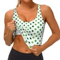 thumbnail image 3 of Lsque Green polka dots Printed Women'S Sports Bra, Compression, Moisture Wicking, High-Impact Sports Bra For Women,Supportive sports bra-Large, 3 of 8