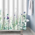 thumbnail image 3 of Mizhona Botanical Shower Curtain with Flower and Leaf for Bathroom Bathtub Waterproof Washable Modern Decor 72"X78", 3 of 4