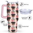 thumbnail image 3 of Stylish Dog Pattern Travel Mug - 40oz Leakproof Tumbler with Straw & Handle - Ideal Gift for Women Who Love Puppies, 3 of 7