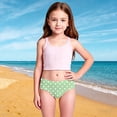 thumbnail image 2 of Little Girl's Bikini Sets Two Piece Swimsuit UPF 50+ Sun Rash Guard And Swim Shorts For Beach Pool Summer Swimwear Size 6-7T, 2 of 8