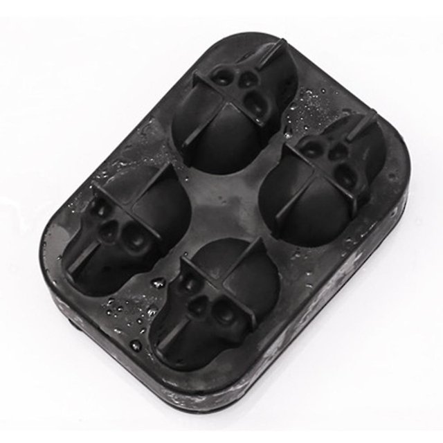 Bandeja de silicona Flexible con calavera 3d, rejilla de hielo con calavera de silicona de calidad alimentaria, barra abrasiva, cubo de hielo personalizado creativo Diy