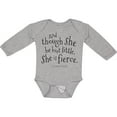 thumbnail image 3 of Inktastic Though She Be but Little Shakespeare Quote Boys or Girls Long Sleeve Baby Bodysuit, 3 of 5