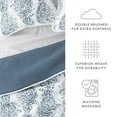 thumbnail image 5 of Noble Linens Dusk Blue 3 Piece Distressed Damask Reversible Print Quilt Set, Queen / Full, 5 of 8