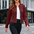 thumbnail image 5 of Tqcoqu Womens Long Sleeve Zip Up Jacket,Lightweight Fashion Jacket Sculpted Seams Casual Outerwear,Wine Women's S-XXL, 5 of 8
