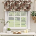 thumbnail image 2 of 2 Pack Country Patch Plaid Valances for Windows Bedroom Living Room Window Treatments, Brown Farmhouse Retro Bear Deer Cabin Rod Pocket Valance Drapes Short Kitchen Curtains Over Sink 54"x18", 2 of 8