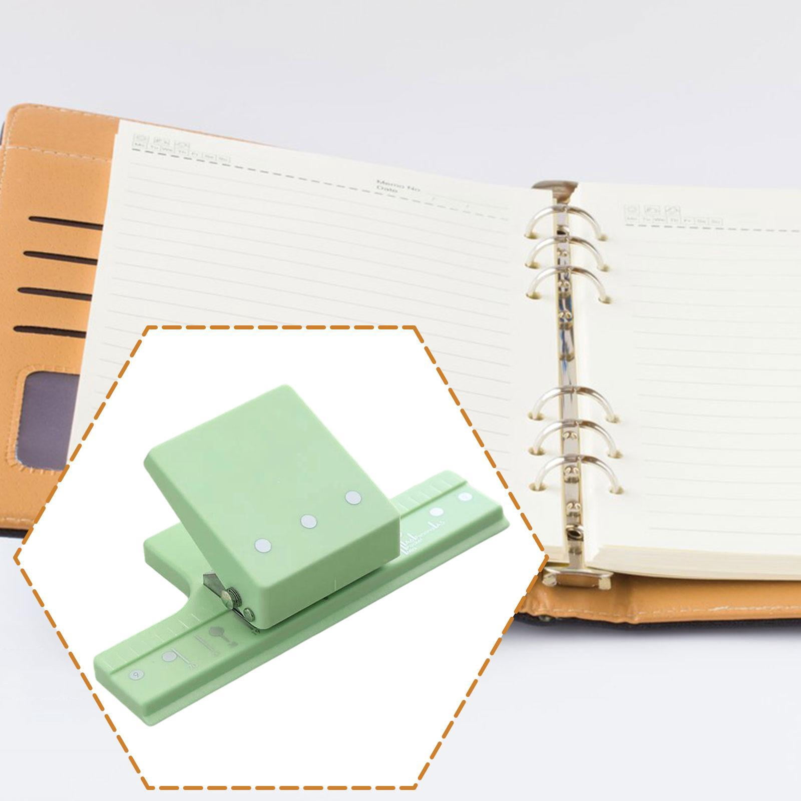 Milageto 3 Hole Punch Hole Puncher Photos Crafting Home 5 Sheet Capacity Office Classroom Green