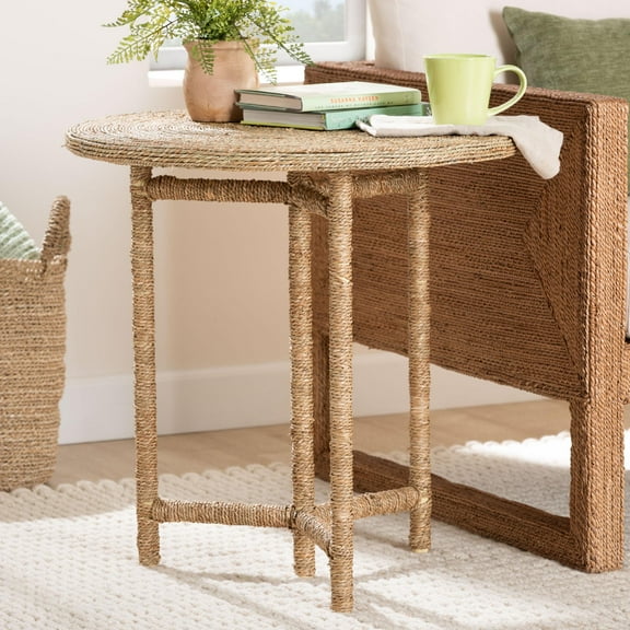 bali & pari Fumito Boho End Table, Natural Brown