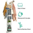thumbnail image 2 of Rotary Coat Rack Stand with 8 Hooks, Bamboo Wood Coat Tree for Clothes/Bags/Hats, Large Coat Rack Freestanding for Entryway (White), 2 of 14