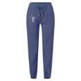 thumbnail image 3 of Ladies Pants Casual Simple Fashion Solid Color Pants Partial Dandelion Print Pocket Drawstring Woman Pants Navy L, 3 of 3