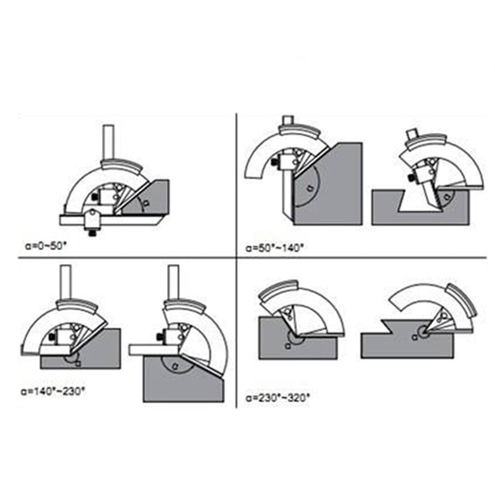 OUNONA Plated Universal Protractor with Fine Adjustment, Extension for Precise Angle Measurement Tool