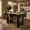 Black&Walnut, variant on 3-in-1 Sideboard with Foldable Tabletop, Marble Grain Top, 2-Door Storage, Dining Room, Black&Walnut