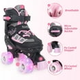 thumbnail image 2 of SubSun Kids Roller Skates for Boys and Girls 4 Size Adjustable Light Up Wheels Pink SIze M, 2 of 7