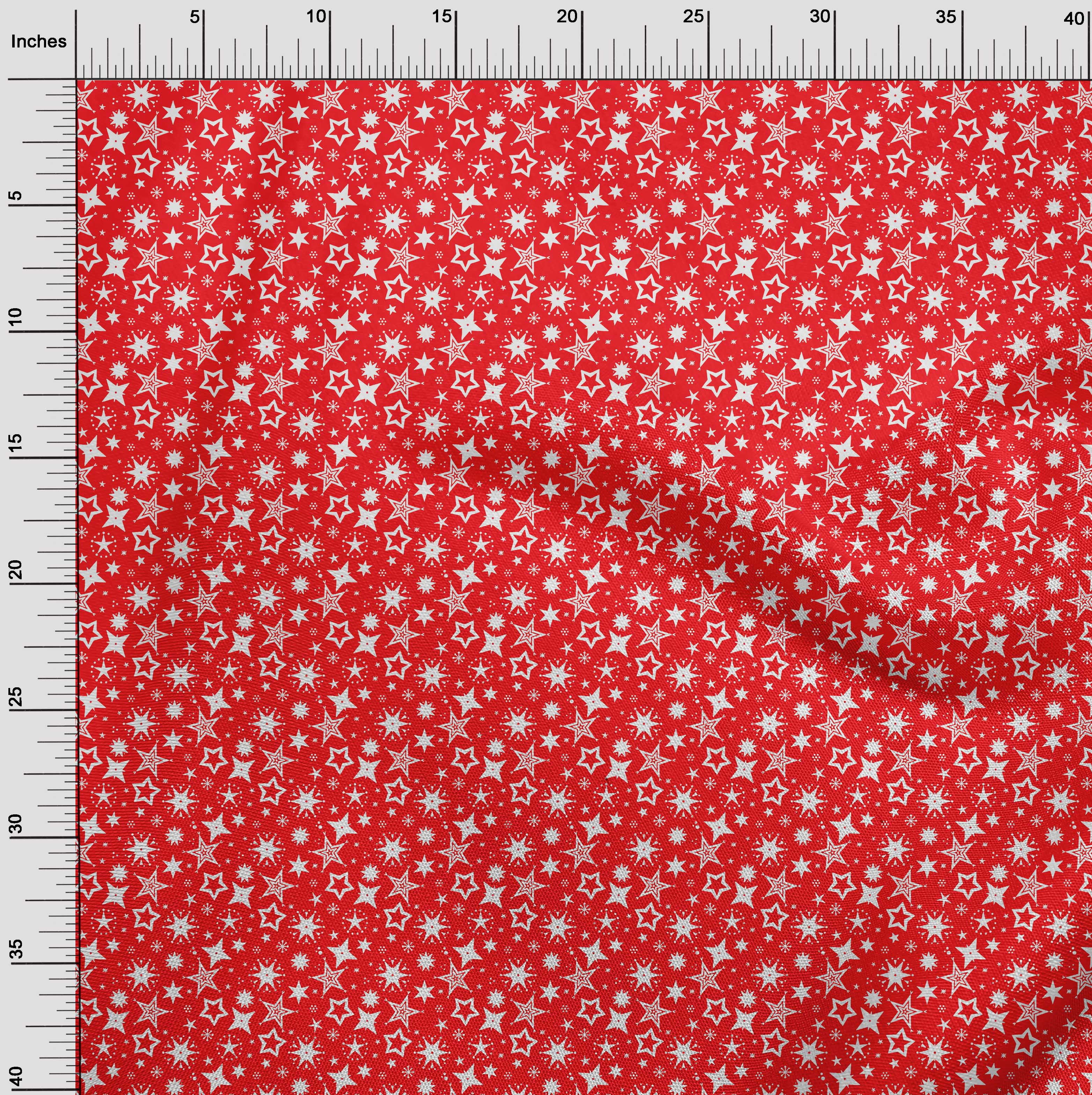 oneOone Cotton Jersey Red Fabric Merry Christmas Fabric For Sewing Printed Craft Fabric By The Yard 58 Inch Wide-63X