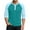 Turquoise_#701010, variant on Homozy Mens Summer Casual 3/4 Sleeve Henleys T-Shirt Button Round Neck Raglan Shirts Light Blue 2XL