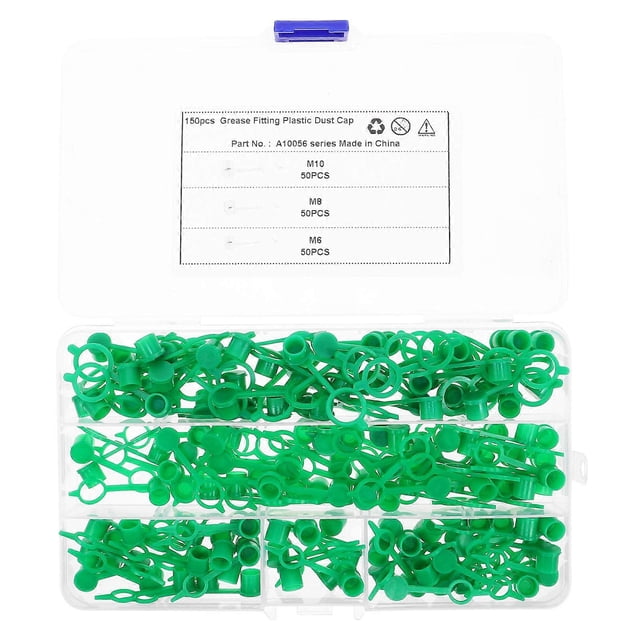 Protective Dust Caps For Grease Fittings 150 Pcs Green Plastic Covers Designed For Maintenance Workers Sturdy Material