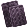thumbnail image 1 of Clara Clark Bathroom Rugs, Velvet Memory Foam Bath Mat, Ultra Soft Non Slip and Absorbent - Waffled - Set of 2 - Purple, 1 of 6