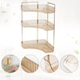 thumbnail image 3 of Logianis 3-Tier Bathroom Corner Organizer Countertop Organizer Countertop Storage Vanity Trays Gold, 3 of 7