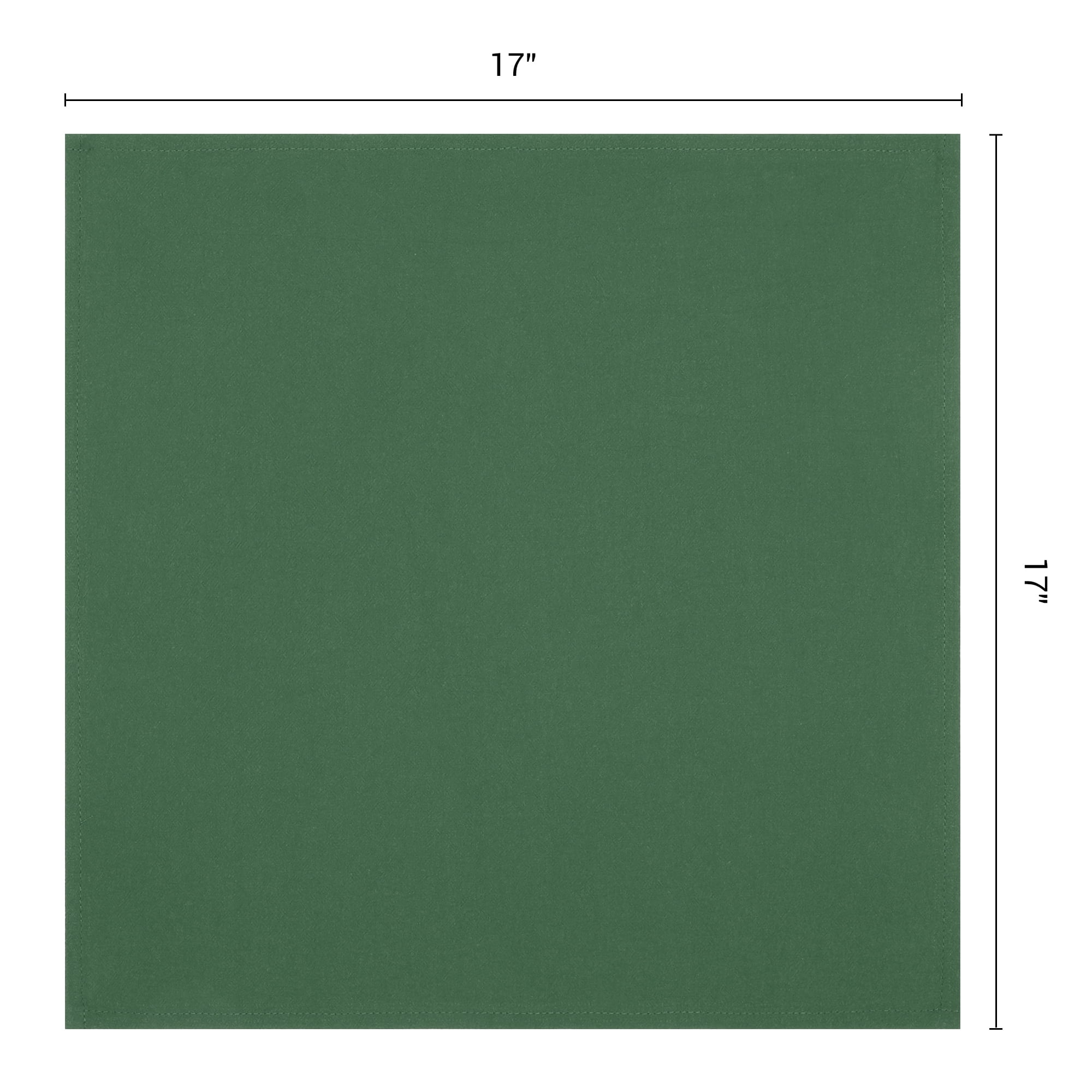 Unique Bargains 12Pcs Cotton Washable Reusable Events Cloth Napkins Dark Green 16x16inch