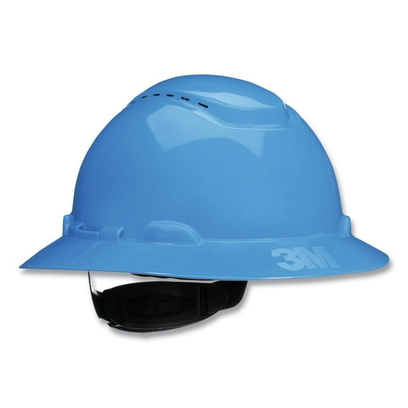 3M 7100240031 H-800 SecureFit H-Series 4-Point Pressure Diffusion Ratchet Suspension Vented Hat with UV Indicator - Blue