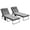 Gris, variante sur Lot de 2 chaises longues pliantes avec dossier inclinable à 4 niveaux, chaise de bronzage d'extérieur avec coussin, chaise longue avec tissu en maille respirante, poche latérale, appui-tête, gris