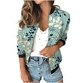 thumbnail image 2 of LOVZFMLL Vestes pour Femmes Chandail en Molleton Ample à Manches Longues avec Fermeture Éclair Veste de Baseball Tricotée Décontractée, 2 of 7