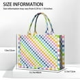 thumbnail image 3 of Large Capacity Tote Bag,Pastel Color Checkered Pattern Handbag Fashion Luxury Tote Bag,15.7"x13"x 5.1" Inches,Laptop Compatible, 3 of 6