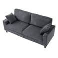 thumbnail image 4 of DEALTOPS 82" Corduroy Loveseat Sofa, 2-Seater Upholstered Couch with Sturdy Iron & Wood Frame, Dark Gray, 4 of 7