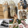 thumbnail image 4 of Sandals for Women Bohemian Women Flats Wedge Heel Open Toe Comfortable Shoes Roman Sandals, 4 of 4