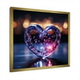 thumbnail image 2 of Designart "Luminous Blue Transparent Heart III" Abstract Shapes Picture Framed Canvas Wall Art, 2 of 5