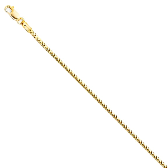 14k Yellow Gold 1.6mm Solid Franco Chain Link Necklace 24" Jewelry Female Unisex