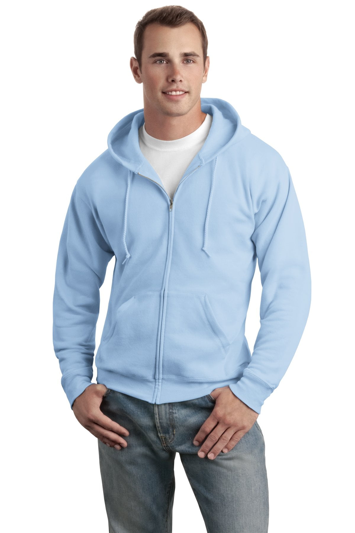 Hanes - Hanes Men's Long Sleeve Full-Zip Hooded Sweatshirt - P180 ...