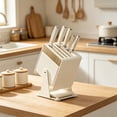 thumbnail image 6 of Knife Block Storage, Stainless Steel Knife Holder, Kitchen Countertop Organizer with Rotating Design and Water Drain Tray for Home Cooking, 6 of 6