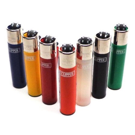bundle of 6 original clipper lighters - official clipper lighters with removIle flint housing - assorted colors