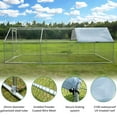thumbnail image 5 of Outdoor Metal Chicken Coop, Large Metal Chicken Pen Outdoor Run Poultry Cage Hen Runs Habitat for Yard with Cover for Chickens, Rabbits, Ducks, Cats and Dogs, 5 of 9