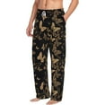 thumbnail image 2 of Xecao Modern Golden Butterfly Men's Straight Lounge Pajama Pants: The Ultimate in Comfortable Sleepwear, 2 of 9