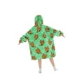 thumbnail image 4 of Oversized Wearable Blanket Hoodie For Adult Kids - Big Hooded Sherpa Junior Sweatshirt With Front Pocket, 4 of 5
