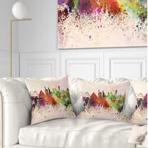 Designart Memphis Skyline - Cityscape Throw Pillow - 18x18