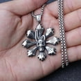 thumbnail image 1 of European and American Ornament Titanium Steel Skull Pendant Necklace Personality Retro Trendy Men s Flower Skull Stainless Steel Pendant, 1 of 5